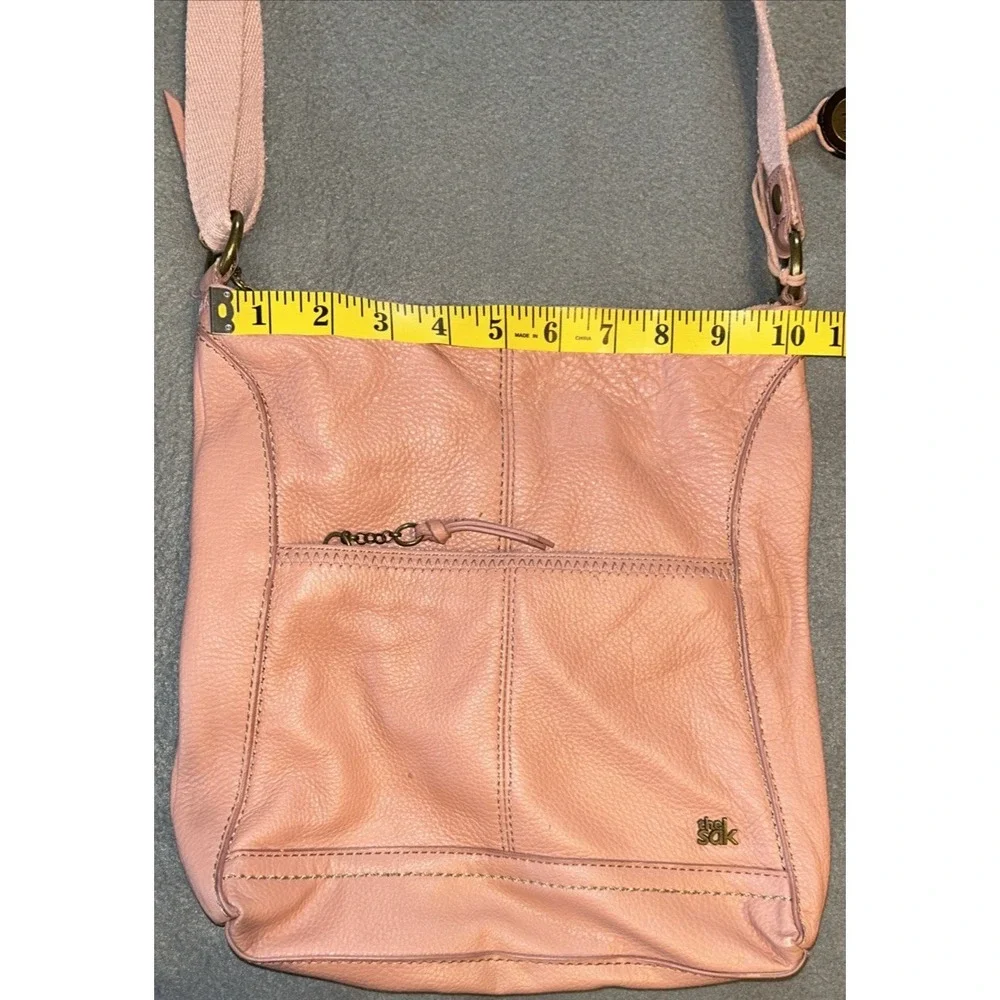 THE‎ SAK Shoulder / Crossbody Handbag Purse Pink Pebbled Leather Tote Bag